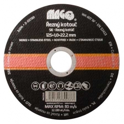 Rezný kotúč na nerez 125x1,0x22,2mm