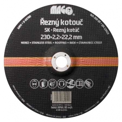 Rezný kotúč na nerez 230x2,2x22,2mm