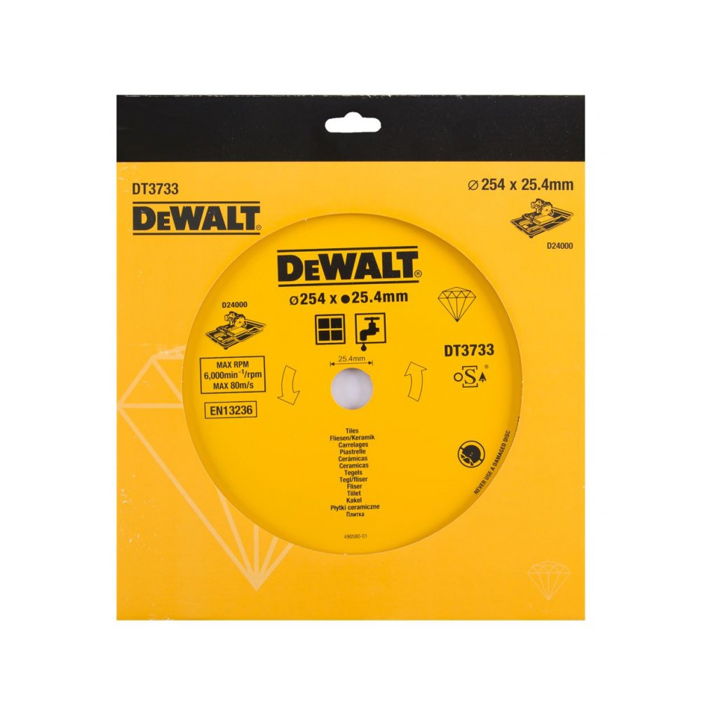 Dewalt Diamantový kotúč pre stolnú rezačku na keramické obklady 254x25,4mm