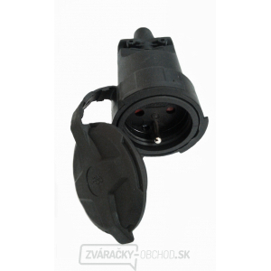 Gumová zásuvka Solight, odolná proti vlhkosti a prachu, rovná, IP65, čierna gallery main image