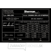 Sherman DIGIMIG 205 LCD SYNERGIC + Horák 3m + Káble 2m + Drôt + Sprej + Kukla + Vozík + Ventil + Fľaša CO2 PLNÁ Náhľad