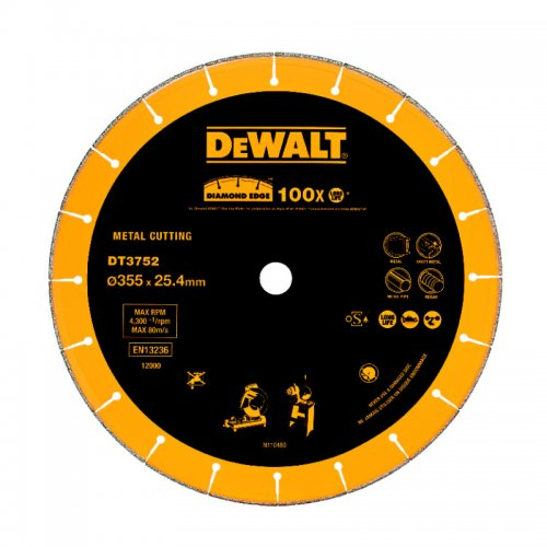 Dia nôž pre búrací stroj D28710/D28715 na kov, betón a profily 355x25,4 mm DeWALT DT3752