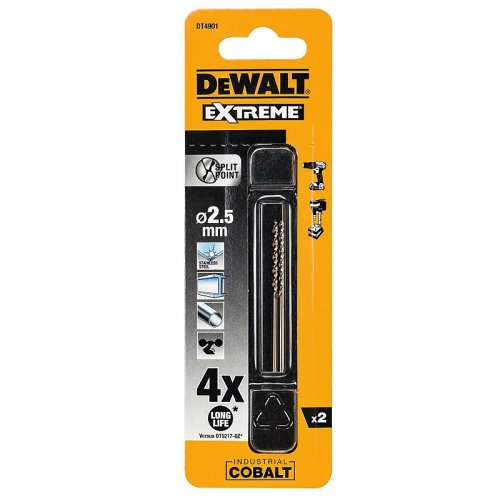 Vrták do kovu HSS-E COBALT 2,5x57mm (2ks) DeWALT DT4901