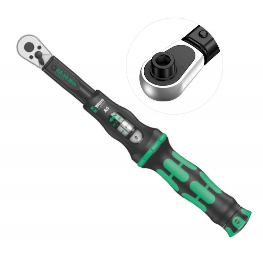 Wera 075605 Wera Click-Torque A 6 momentový kľúč s 1/4" šesťhrannou račňou (2,5 - 25 Nm)