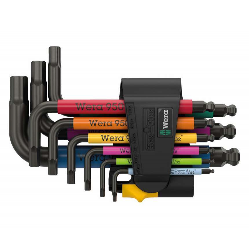 Wera 022641 Nástrčkové kľúče 950/9 Hex-Plus Multicolour Imperial 3 palce, čierna farba (sada 9 ks)