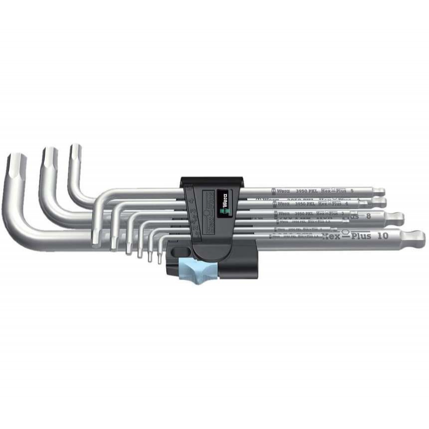 Wera 073544 Nástrčné kľúče inbus 3950/9 Hex-Plus Stainless 1 SB, nerezová oceľ (sada 9 ks)