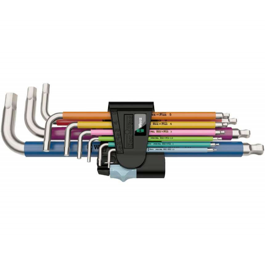 Wera 022669 Nástrčné kľúče inbus 3950/9 Hex-Plus Multicolour Stainless 1, nerezová oceľ (sada 9 ks)