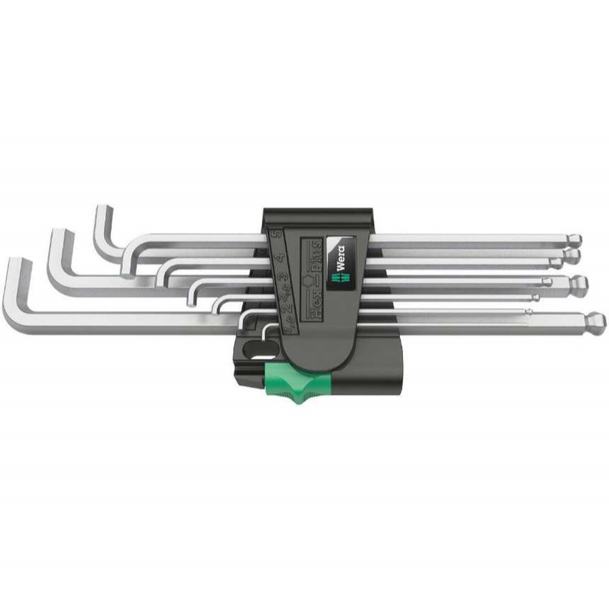 Wera 073594 Nástrčné kľúče PKLS 950/9 Hex-Plus 4 krátke. Pochrómované (9 ks)