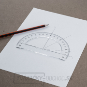 Japonský polkruhový uhlomer SHINWA z číreho akrylátu 180 ° - priemer 150 mm Náhľad