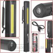 Inšpekčná dielenská lampa s magnetom LED COB 5W + 3W UV laser 800mAh 400lm IP44 (100) Náhľad