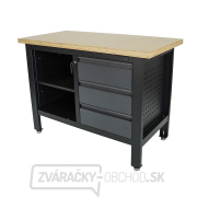 Pracovný dielenský stôl Matabro MB-TSK5403-L | 3 zásuvky | 1 polica | 1200 x 600 x 860 - 900 mm gallery main image