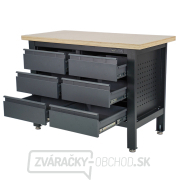 Pracovný dielenský stôl Matabro MB-TSK5406-L | 6 zásuviek | 1200 x 600 x 860 - 900 mm Náhľad
