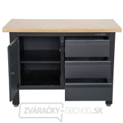 Pracovný dielenský stôl Matabro MB-TSK5413-L | 3 zásuvky | 1 skrinka | 1200 x 600 x 860 - 900 mm Náhľad