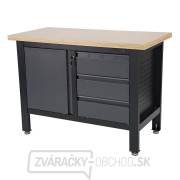 Pracovný dielenský stôl Matabro MB-TSK5413-L | 3 zásuvky | 1 skrinka | 1200 x 600 x 860 - 900 mm gallery main image