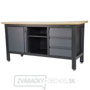 Pracovný dielenský stôl Matabro MB-TSK7513-L | 3 zásuvky | 1 skrinka | 1 polica | 1690 x 600 x 860 - 900 mm gallery main image