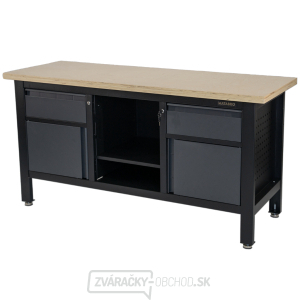 Pracovný dielenský stôl Matabro MB-TSK7522-L | 2 zásuvky | 2 skrinky | 1 polica | 1690 x 600 x 860 - 900 mm gallery main image