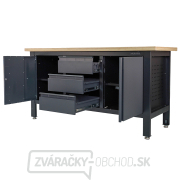 Pracovný dielenský stôl Matabro MB-TSK7523-L | 3 zásuvky | 2 skrinky | 1690 x 600 x 860 - 900 mm Náhľad