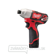 Akumulátorový rázový uťahovák 1/4" HEX Milwaukee M12 BID-202C (112 Nm, 2,0 Ah) Náhľad