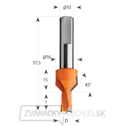 Vrták kolíkovací so záhlbníkom CMT 376 S10 L57,5 HW - D8x12 S=10 L57,5 L Náhľad