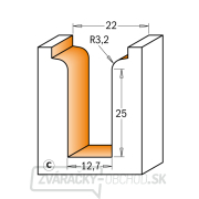 CMT C965 V-drážkovacia frézka na kompozity - R3,2 D22 d12,7 I31,7 S=12 Náhľad