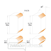 CMT Obojstranná zaobľovacia fréza - R4,75 I11,1-34,75 S=12 HW Náhľad