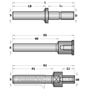 CMT C924 Skrutkové upínanie stopky frézy bez ložiska - L55, S=8 Náhľad