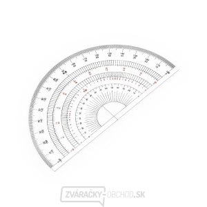 Polkruhový uhlomer DRAPAS z číreho akrylátu 180 ° - priemer 150 mm gallery main image