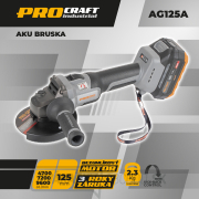 Akumulátorová brúska Procraft Industrial AG125A-1B-F (vrece) | AG125A-1B-F Náhľad