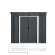 Riwall PRO RMSP 9x8 Anthracite LUX záhradný domček kovový 2,4 x 2,8 m so šikmou strechou antracitový Náhľad