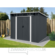 Riwall PRO RMSP 9x8 Anthracite LUX záhradný domček kovový 2,4 x 2,8 m so šikmou strechou antracitový gallery main image